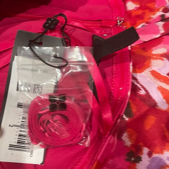 NWT BCBGMAXAZRIA Pink Begonia Sateen Floral Strapless Cocktail Dress Size 8 - Picture 6 of 7